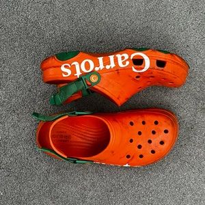 Carrot crocs size 10